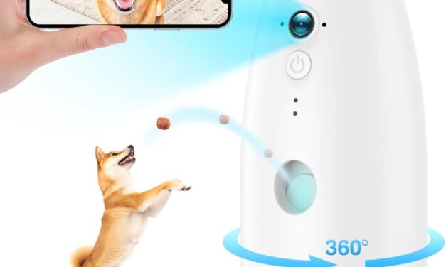 Zrhi Dog Camera Treat Dispenser 360°View Pet Camera