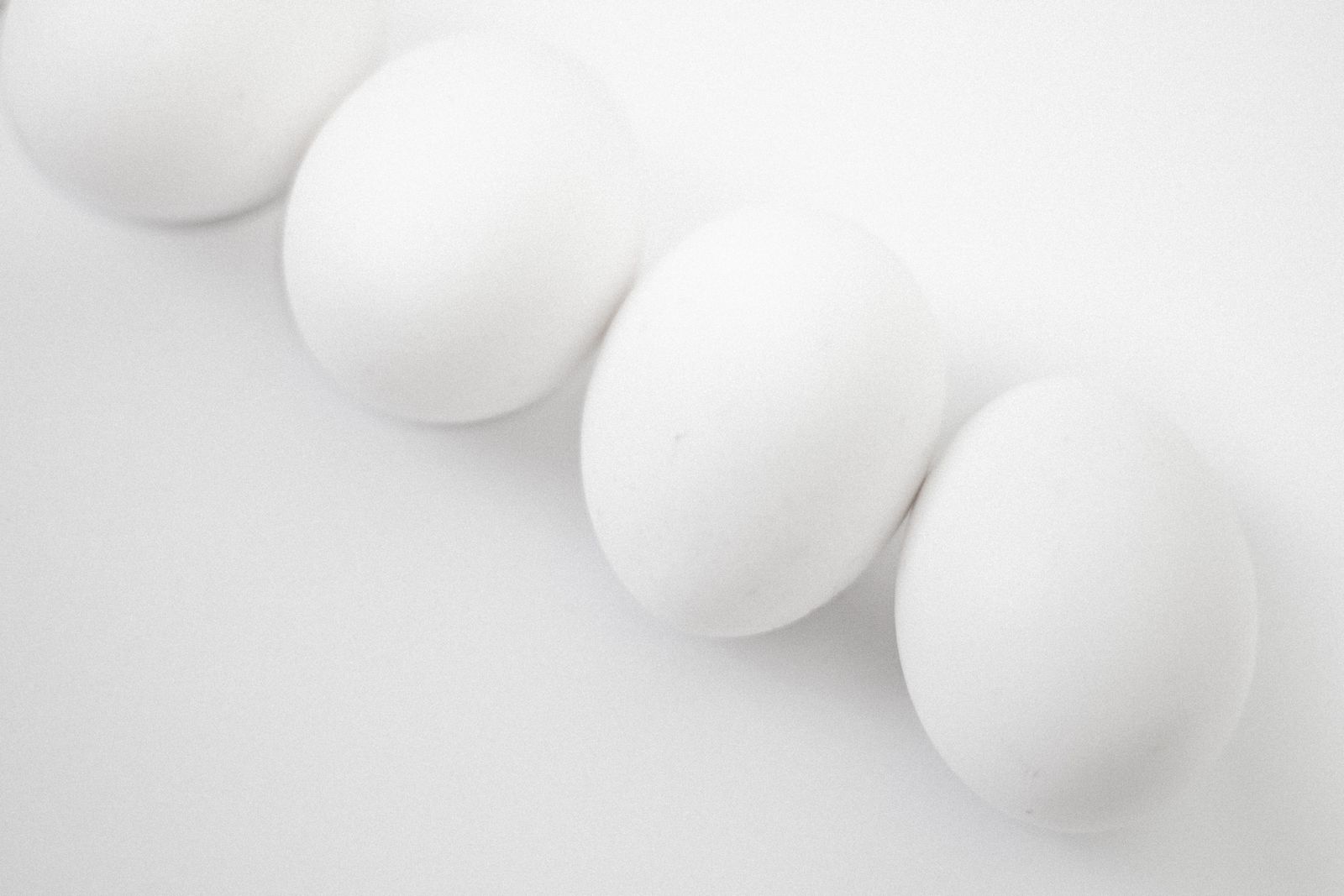 White eggs on a white background